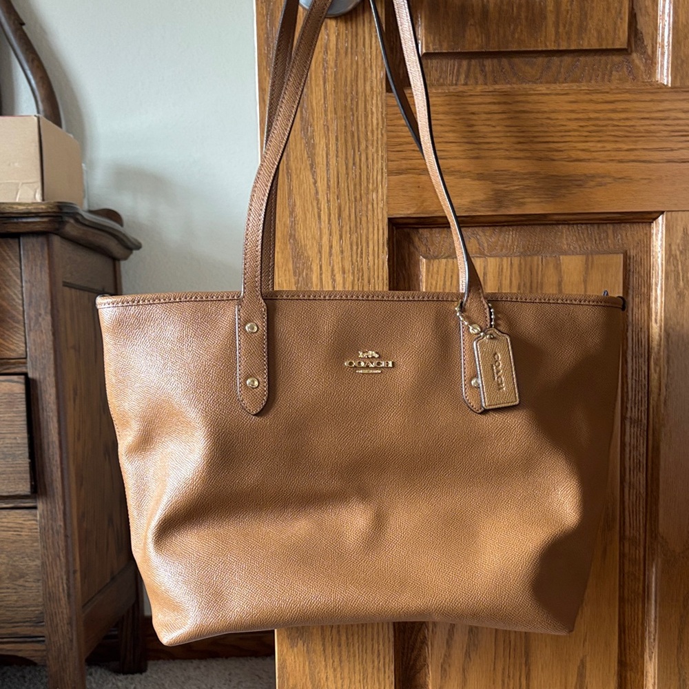 Coach Brown Leather Tote Bag